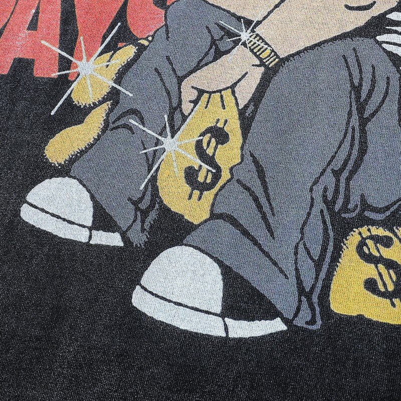 Camiseta con estampado de calavera de Ángel para hombre y mujer, Tops góticos desgastados de gran tamaño, ropa de calle Grunge, Verano
