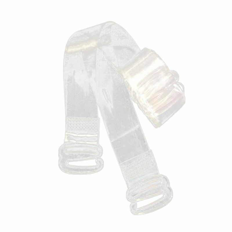 Correa de sujetador Invisible, cinturón elástico de hombro, plástico antideslizante transparente, 1cm, 1 par