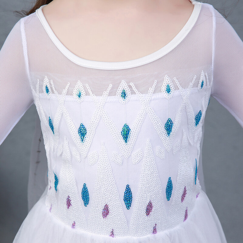 Платье Эльзы, детское платье для косплея, одежда принцессы на Хэллоуин, Рождество, платье в стиле ретро, платье для девочек, костюм Снежной королевы, карнавальные наряды
