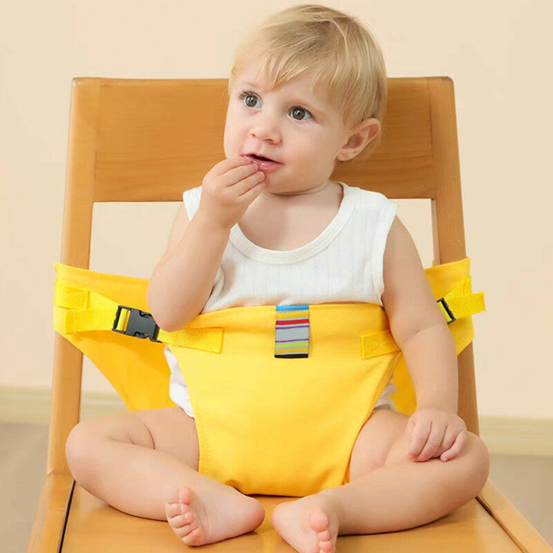 Baby Dining Chair Cinto de segurança, assento portátil, almoço, estiramento, envoltório, alimentação, arnês, impulsionador