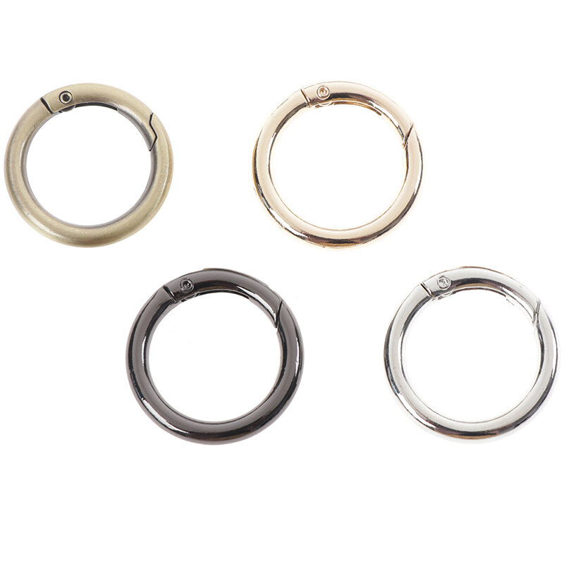 5 buah cincin bulat lingkaran pegas jepret untuk DIY gantungan kunci tas gesper tas tangan dompet