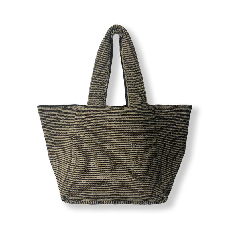 Z dzianiny w stylu Casual torba o dużej pojemności splot damskie torebki na ramię proste torebki jakości torebki szkolne na studia