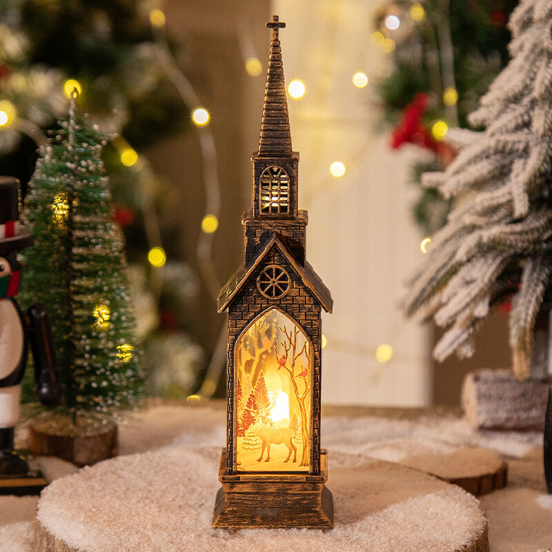 Christmas Decoration Lamp Luminous House Ornaments Creative Light Candle Light Christmas Gift Holiday Atmosphere Lantern