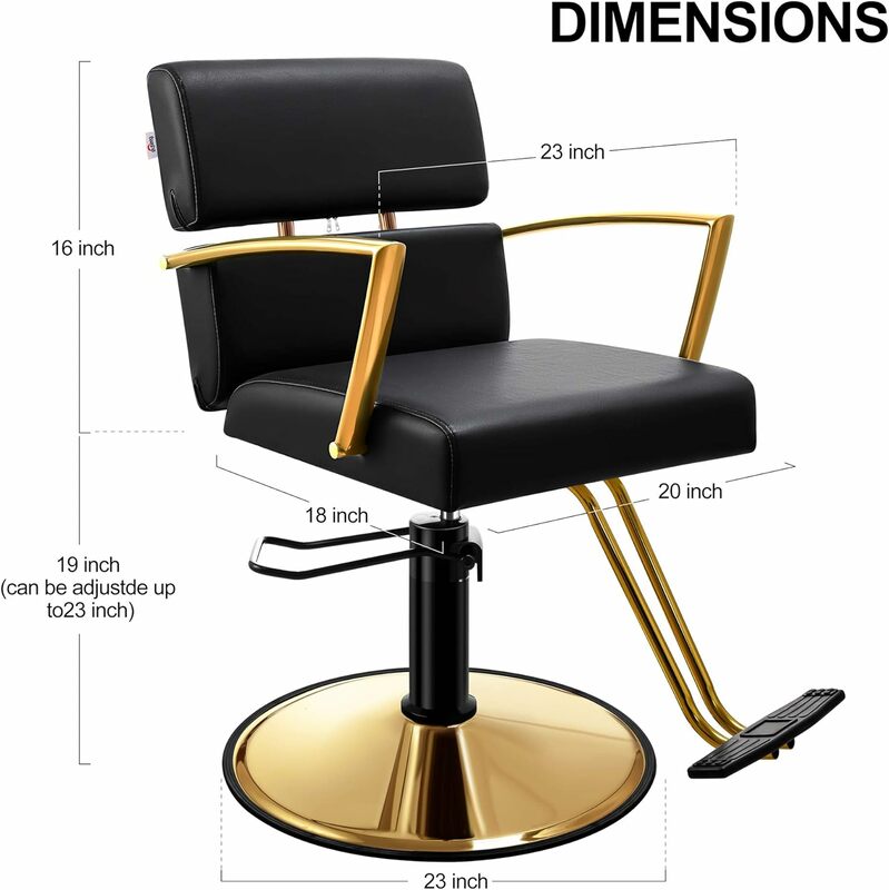 Кресло Baasha для парикмахерской, кресло для салона из кожи золотистого и черного цвета, сверхпрочное парикмахерское кресло, оборудование для салона красоты, Max Loa