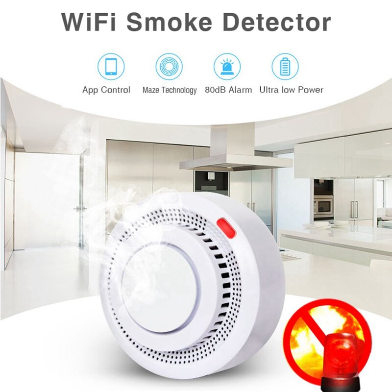 Zigbee-Capteur de fumée graffiti, détecteur de fumée intelligent, multifonction, portable, durable, facile à utiliser, Tuya