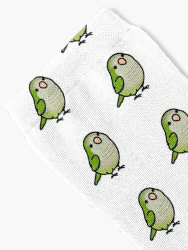 Calcetines de algodón para hombre y mujer, medias con diseño de loro, gordito, color verde, de alta calidad, para Año Nuevo