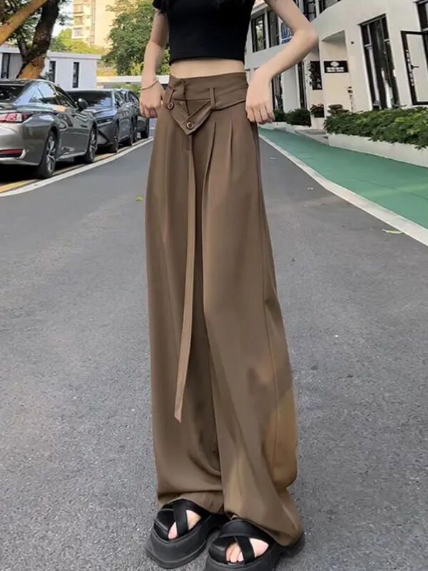 Idade da moda Reduzindo Calça Terno Casual para As Mulheres Primavera/Verão 2023 Nova Cintura Alta Fino Perna Reta Calças Perna Larga