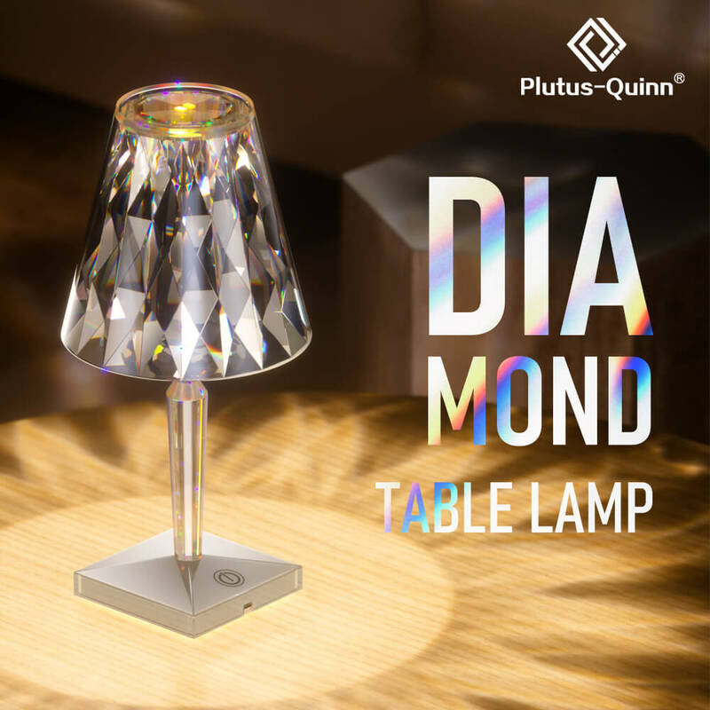 Veilleuses de projection en cristal de diamant à LED, chargement USB, commande tactile, décoration de restaurant et de bar, lampe de bureau et de chevet