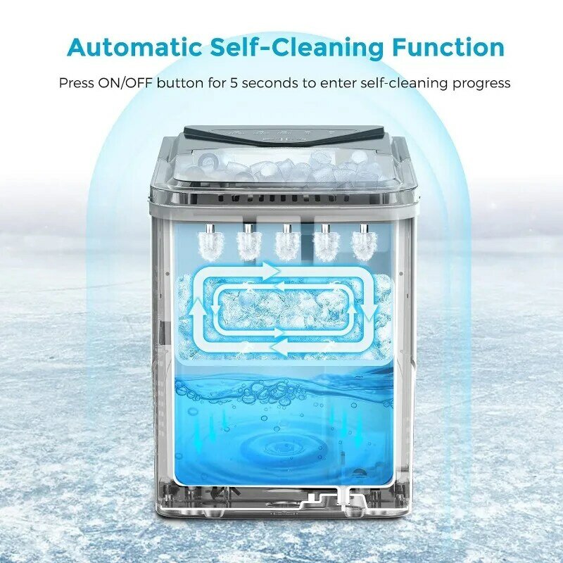 FZF-Máquina elétrica portátil do fabricante do cubo do gelo, bancada, função da auto-limpeza, pronta em 6 Mins, 26lbs, 24h, FZF