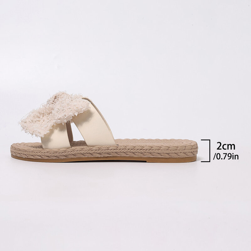 Sandalias planas con lazo para Mujer, zapatillas informales, chanclas De verano