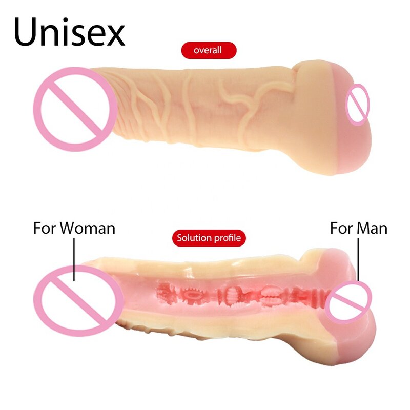 2 in 1 realistische Muschi mit echten großen Penis Vergrößerung ärmel Vagina Anus Masturbation Sexspielzeug für Männer Frauen Erwachsene erotische Lieferungen