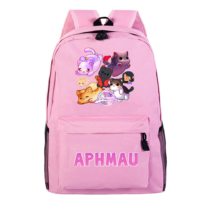 Lightweight Aphmau Print Backpack For Preschool Boys And Girls Cute Cartoon School Bags Large Capacity Kids Bags Travel Book Bag