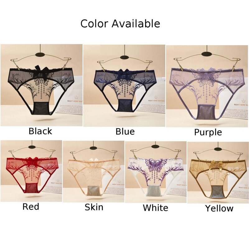 Sexy Open Butt Briefs Womens Lingerie Crotchless Panties Thongs See Through Underwear Lace Floral Low Waist Cutout Underpants A5