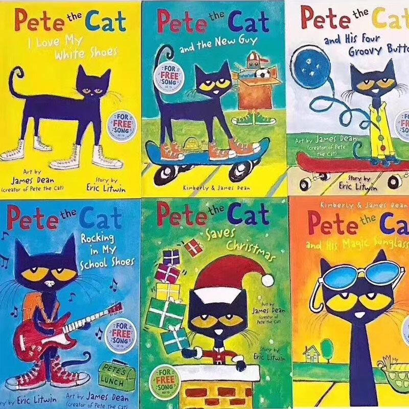 Pete The Cat Picture Books Kids Babies Famous Stories Learning English Stories Children's Book Set Bedtime Reading Gifts For Bab