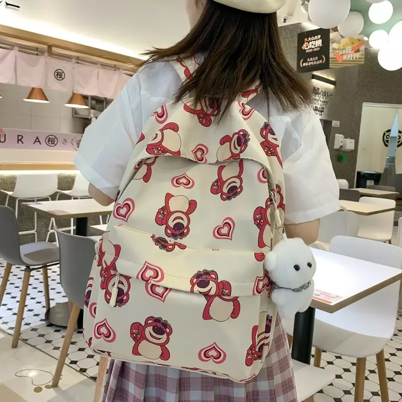 Sanrio nowy niedźwiedź truskawkowy uczeń tornister śliczna kreskówka lekka wodoodporna plecak o dużej pojemności