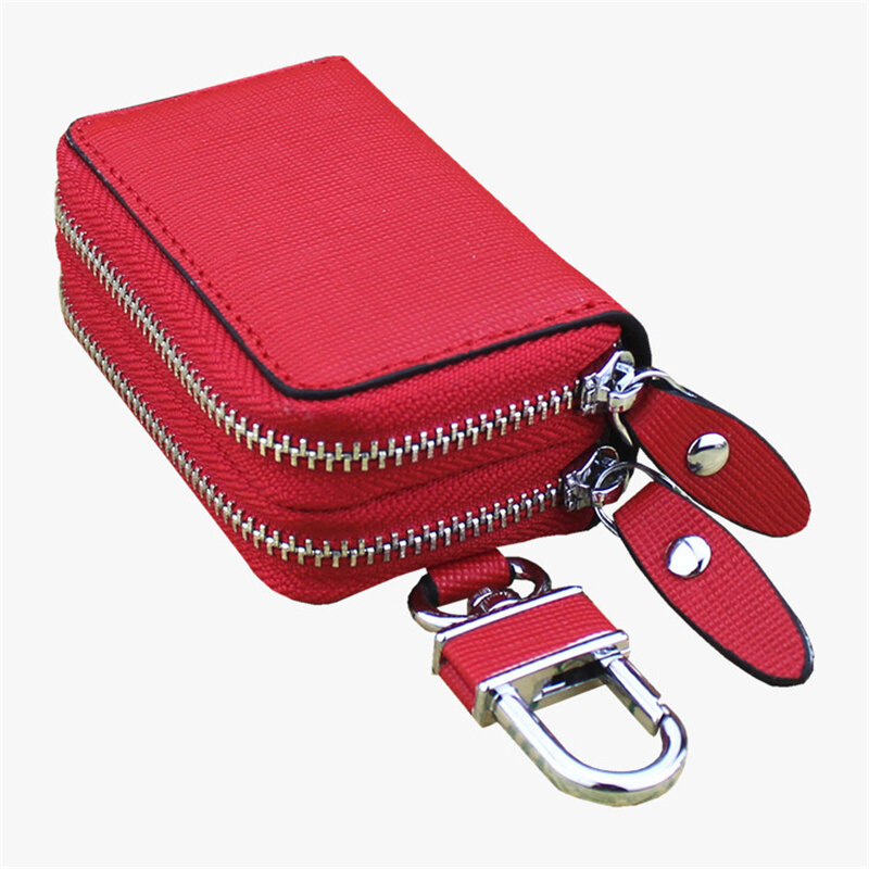 กระเป๋าใส่กุญแจรถกระเป๋าใส่กุญแจหนัง PU สำหรับผู้ชายและผู้หญิงพวงกุญแจสารพัดฟังก์ชันสำหรับแม่บ้านแฟชั่นสุภาพสตรี