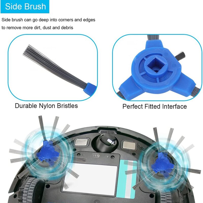 Replacement Main Brush Side Brushes HEPA Filters for Eufy Robovac 11S Max 15C Max 30C Max Vacuums Cleaner Accessories