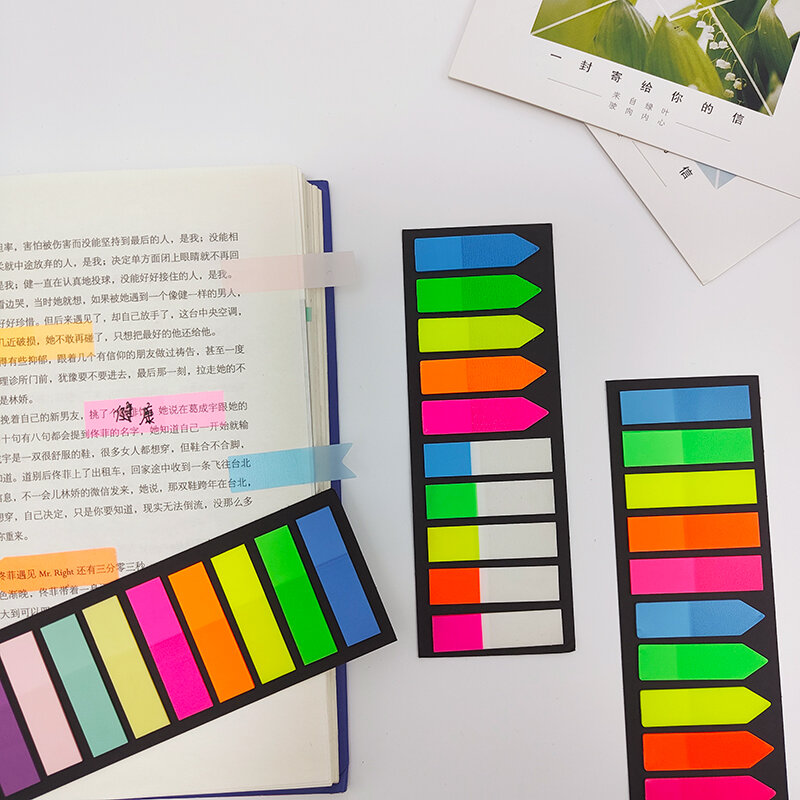 KindFuny 200 arkuszy kolorowych notatek na kartki samoprzylepne z przezroczystym indeksem po zakładkach do notatnika materiały biurowe szkoły