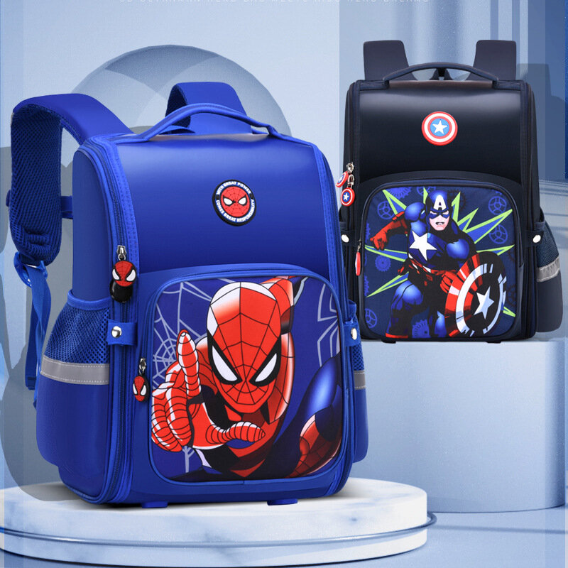 Disney Marvel School Bags For Boys Spider Man Captain America Primary Student Shoulder Orthopedic Backpack Kids Gifts Mochilas
