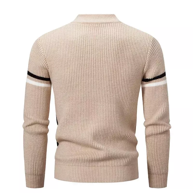 New Knitwear Men Patchwork Casual Pullovers Mens Autumn Winter Fashion Knit Sweater O Neck Warm Knitted Pullover Tops Man