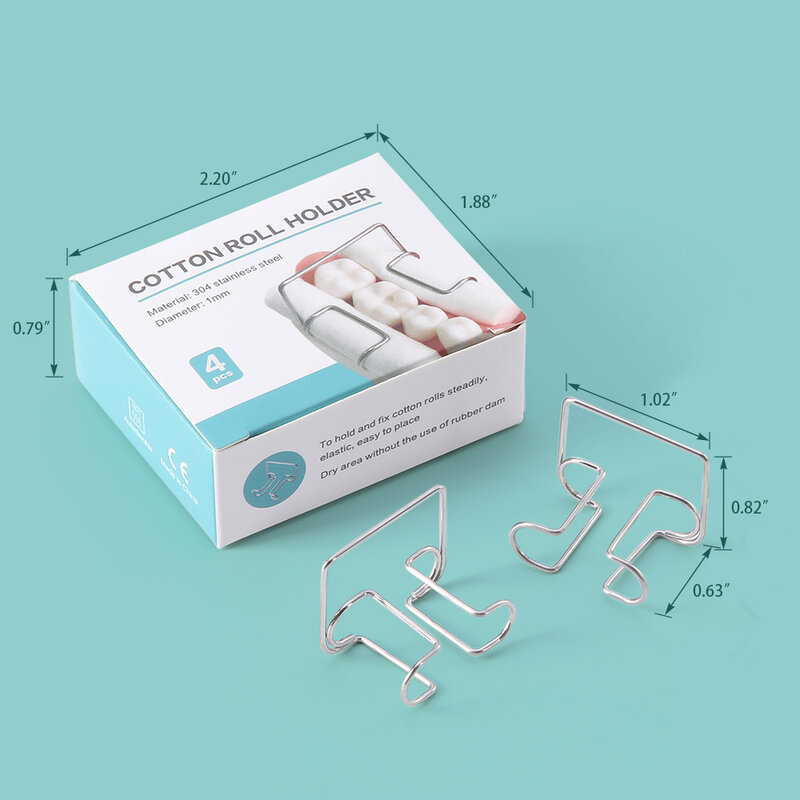 4 szt./pudełko rolka bawełniana dentystyczna klips do narzędzie ze stali nierdzewnej ortodontycznych klinika do laboratorium orto dostarcza bawełniany uchwyt do autoklawu