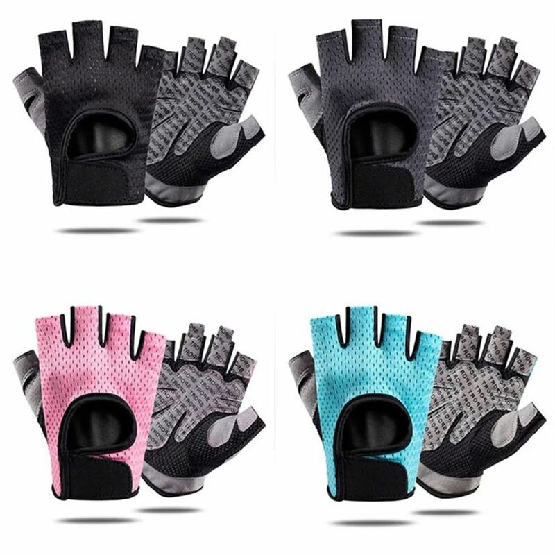 Breathable Weight Lifting Gloves Curved Open Back Shockproof Fitness Exercise Gloves Non-Slip Wearproof