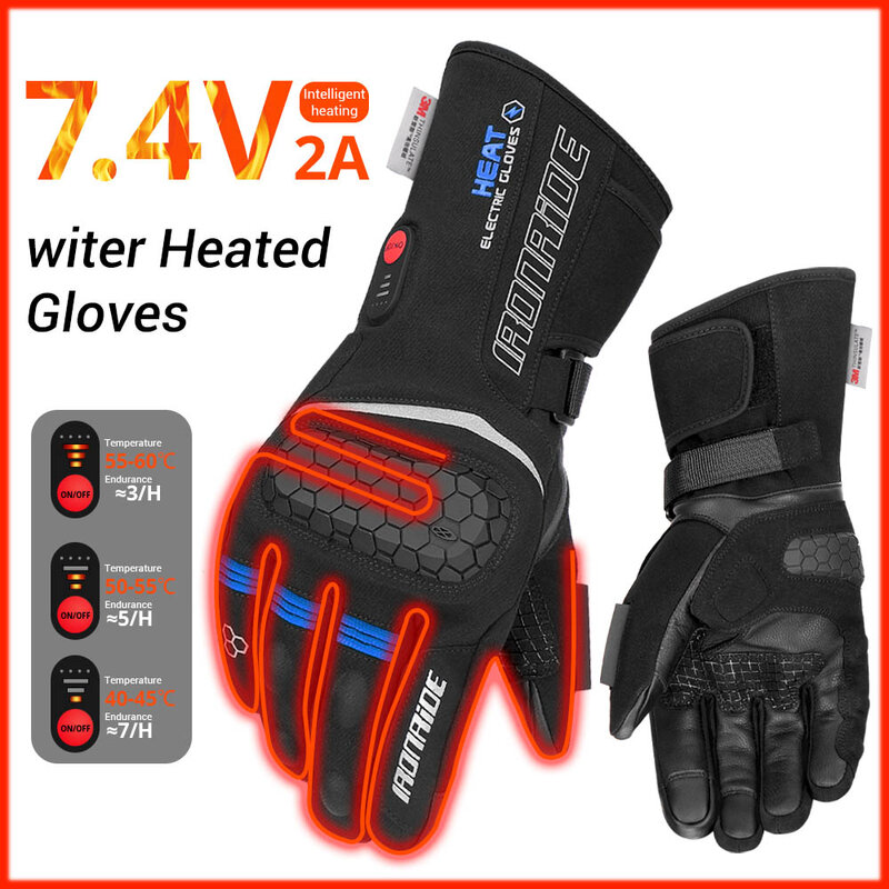 Winter Warm Skiing Heated Rechargeable Gloves Waterproof Electric Heated Gloves Thermal Heat Gloves Snowboarding Fishing Hunting