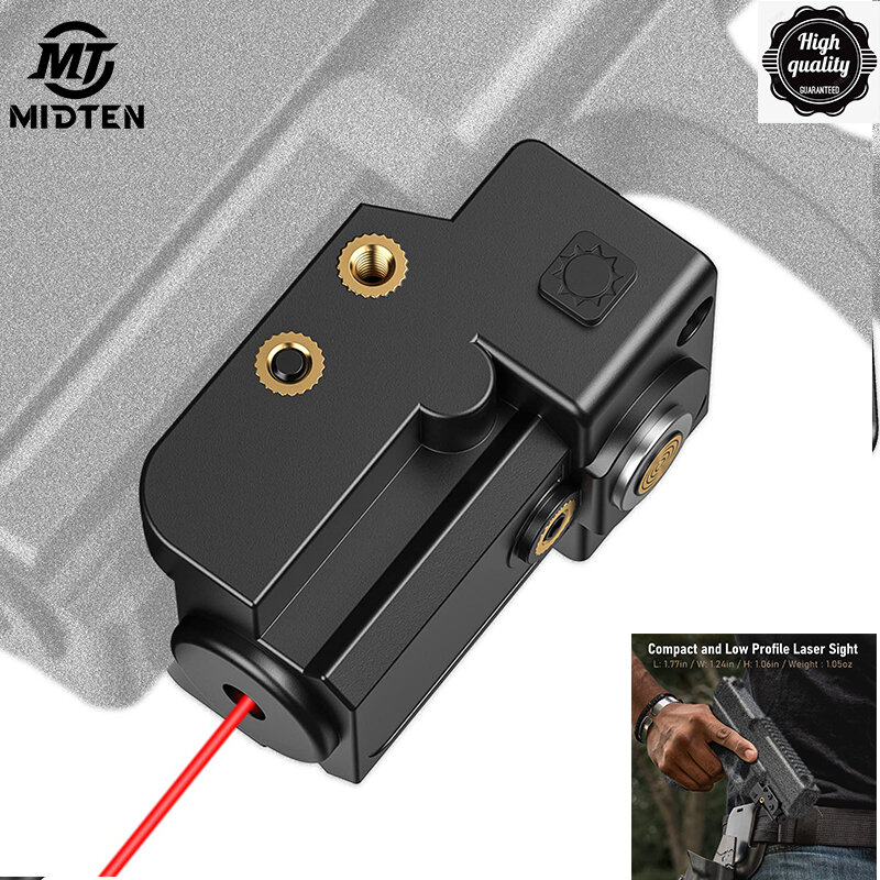 Midten 레이저 조준기 마그네틱 USB 충전식 권총 컴팩트 로우 프로파일 건용, 양손 ON OFF 스위치 포함