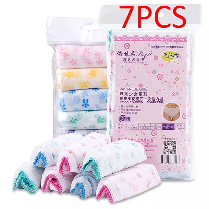 7PCS slip sterilizzati Non tessuti usa e getta mutande di carta pulite da viaggio Postpartum post-partum Unisex Plus Size intimo Panty