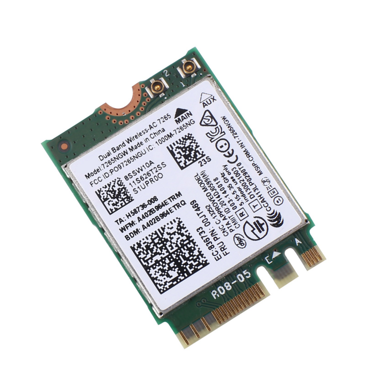 Kartu WiFi AC7265 7265NGW Series 802.11AC NGFF BT4.0 untuk Lenovo Thinkpad E550 E455 E555 Series