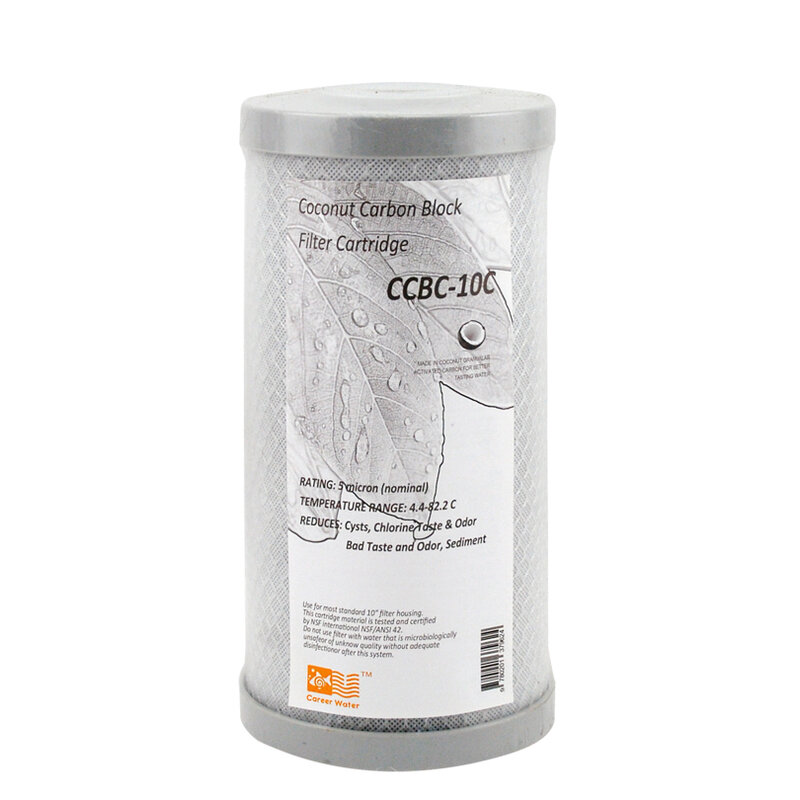 Coronwater Coconut Activated Carbon Block Filter Cartridge CCBC-10B Heavy Duty Purifiercation