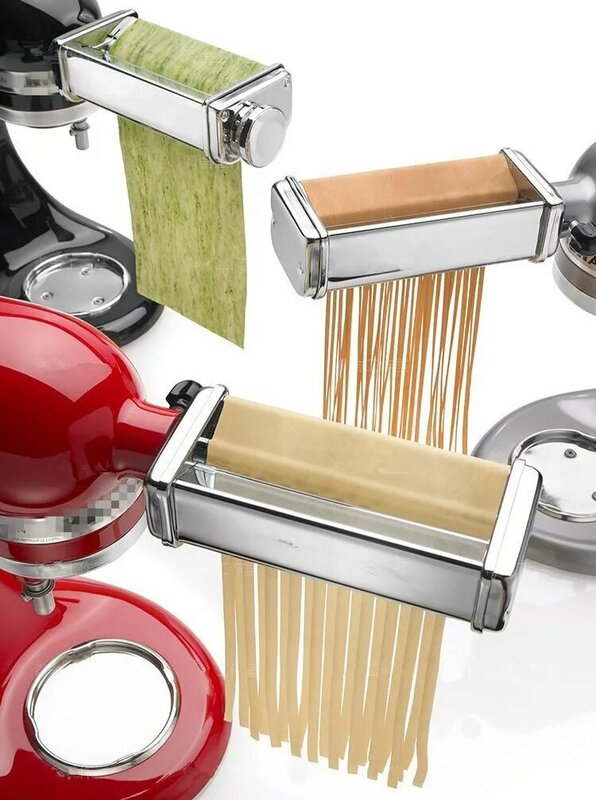 Pasta Hulpstuk Voor Kitchenaid Mixer, Pasta Vel Roller, Spaghetti Fettuccine Cutter, Roestvrij Noodle Fit Alle Kitchenaid Chef-Kok