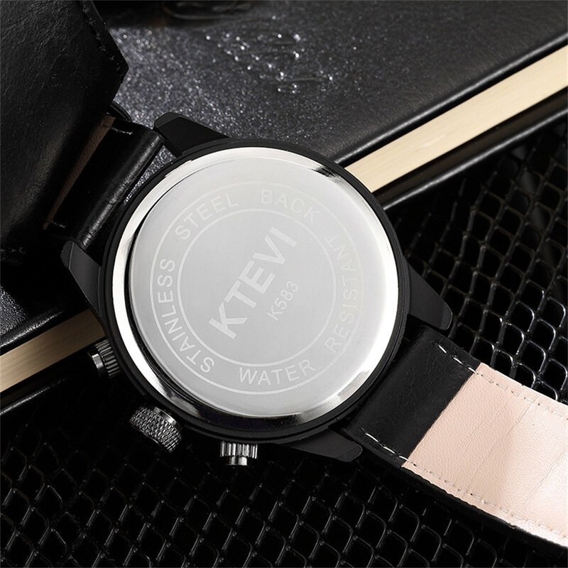 Heren Horloges Mode Luxe Lederen Sport Horloge Mens Quartz Date Klok Student Polshorloge Chronograaf Klok Voor Man