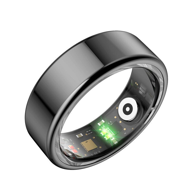 Smart Ring Bluetooth-compatibile IP68 impermeabile guscio in acciaio inossidabile monitoraggio della salute monitoraggio della frequenza cardiaca dell'ossigeno nel sangue del sonno