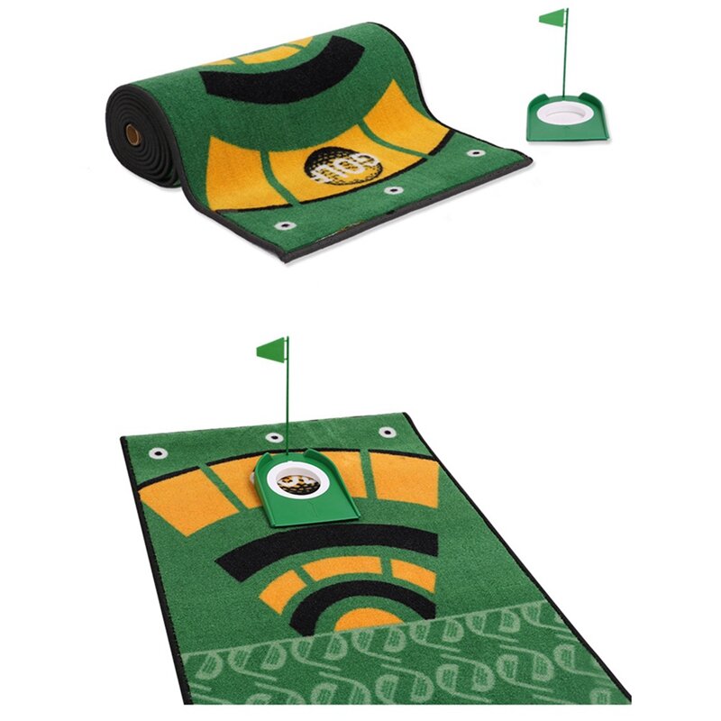 Indoor Golf Putting Training Mat, lavável, anti-derrapante, verde, prática