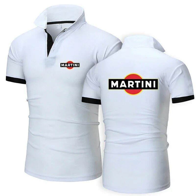 Martini Racings 2024เสื้อยืดผู้ชาย, เสื้อโปโลลำลองแขนสั้นสวมใส่สบายเสื้อธุรกิจติดกระดุม