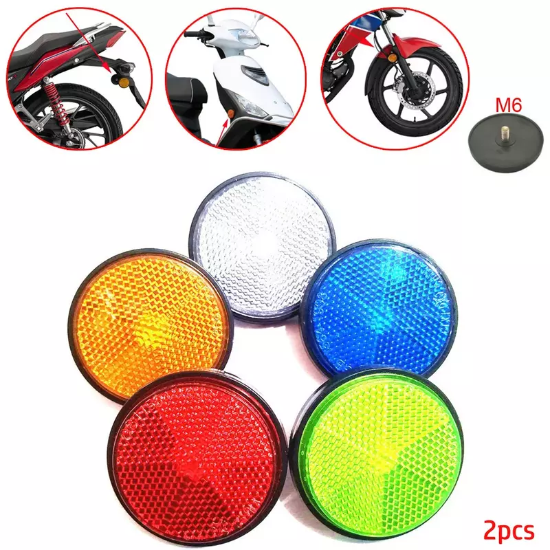 2Pcs Universal Circular Reflector Car Motorcycle Bike Trailer Truck Safety Reflector Refraction Light Motorcycles Accessories