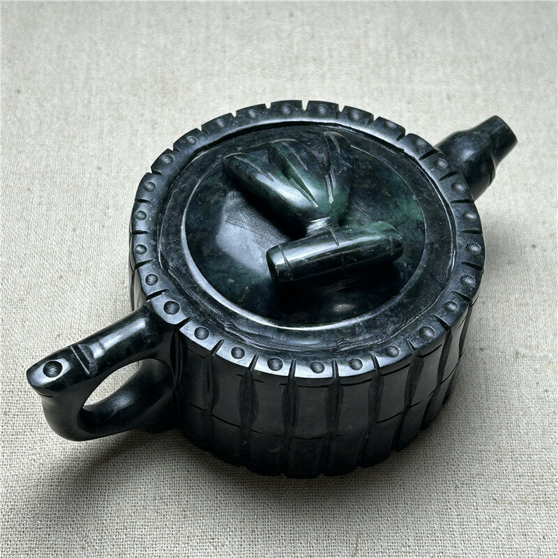 야오왕시 티베트 보물 운석 티팟 대나무 냄비, 수제 주전자, 조각 스타일 대나무 컵