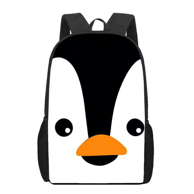 Tas sekolah anak-anak motif kartun Penguin lucu tas buku anak-anak tas punggung pelajar anak perempuan laki-laki tas bahu bepergian kasual remaja