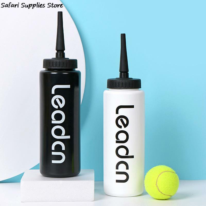 Botol air olahraga, 1 buah 1000ML 5 warna dengan sedotan panjang anti bocor botol hoki es aksesoris olahraga sepak bola