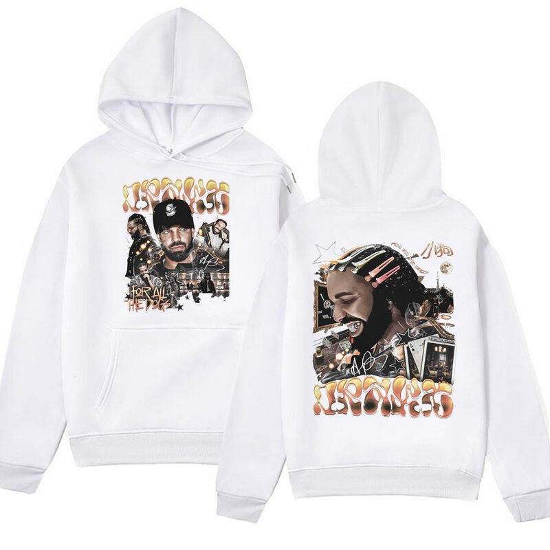 Raper Drake albumy z grafiką koncertową bluza z kapturem męska styl hip-hopowy damska Retro bluza z kapturem za duży sweter Streetwear