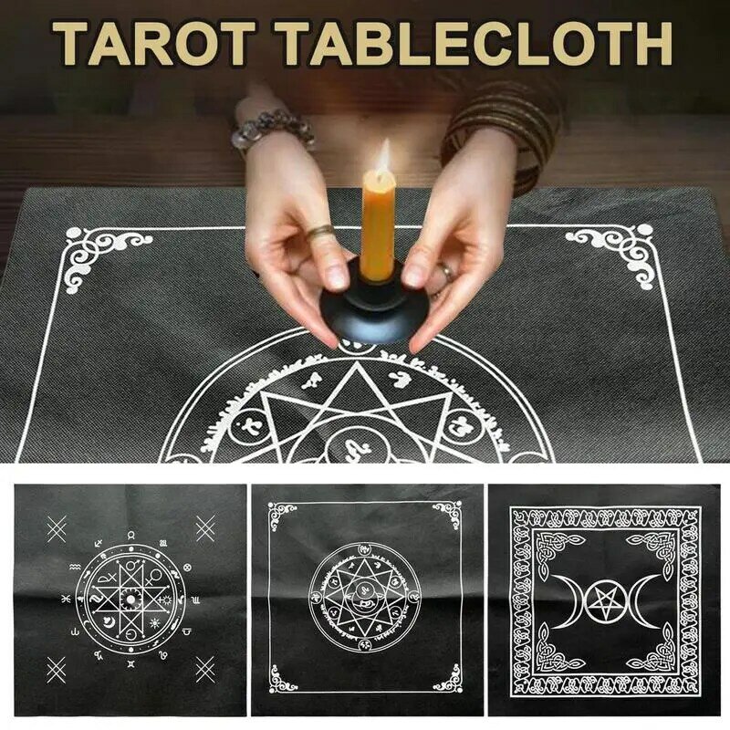 Mantel de mesa de Tarot cuadrado, cubierta de mesa de adivinación de Tarot, juego de mesa de astrología de adivinación, tapete de cartas de Tarot, 19,29X19,29 pulgadas