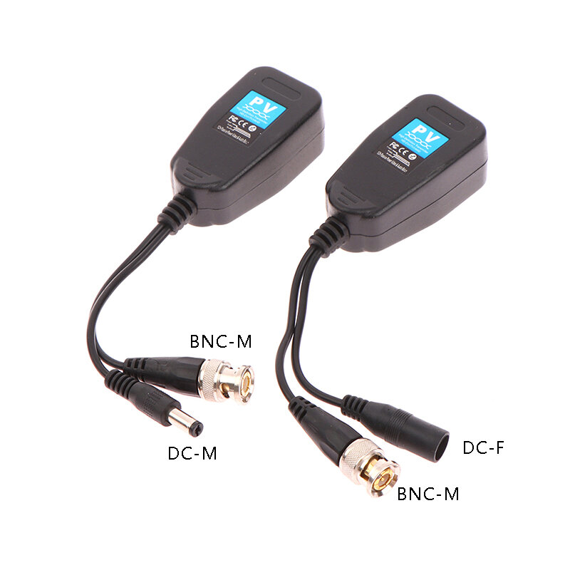Fuente de alimentación de vídeo pasivo dos en uno, transmisor de par trenzado HD Coaxial/analógico, Cable de red RJ45 a cámara de vídeo Bnc