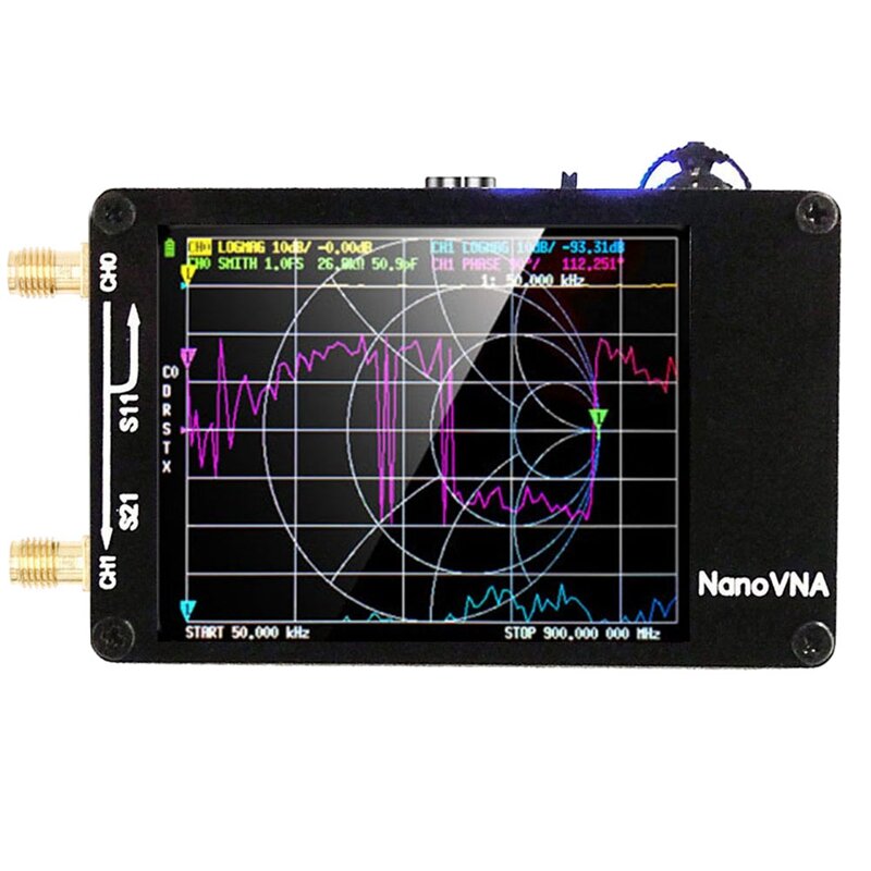 BAAY Penganalisis Antena Jaringan Vektor Nanovna-h Versi Upgrade 10Khz-1.5Ghz MF HF VHF UHF dengan Slot Kartu SD
