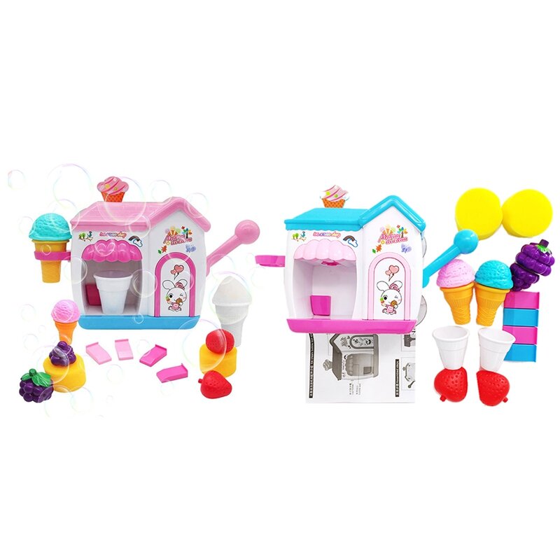 Máquina de burbujas de helado espumoso para baño de niños, juguete de bañera para niños, casa de juegos educativa, juego de baño divertido