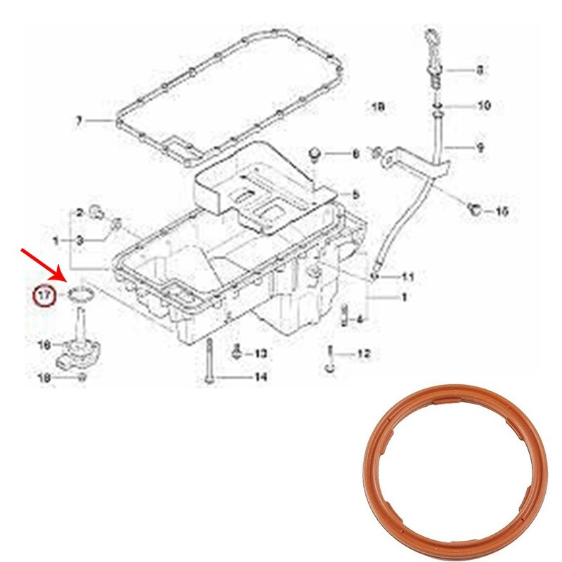 Уплотнительное кольцо для датчика уровня масла двигателя для-BMW E31 E39 E46 E65 323I Z8 12611744292