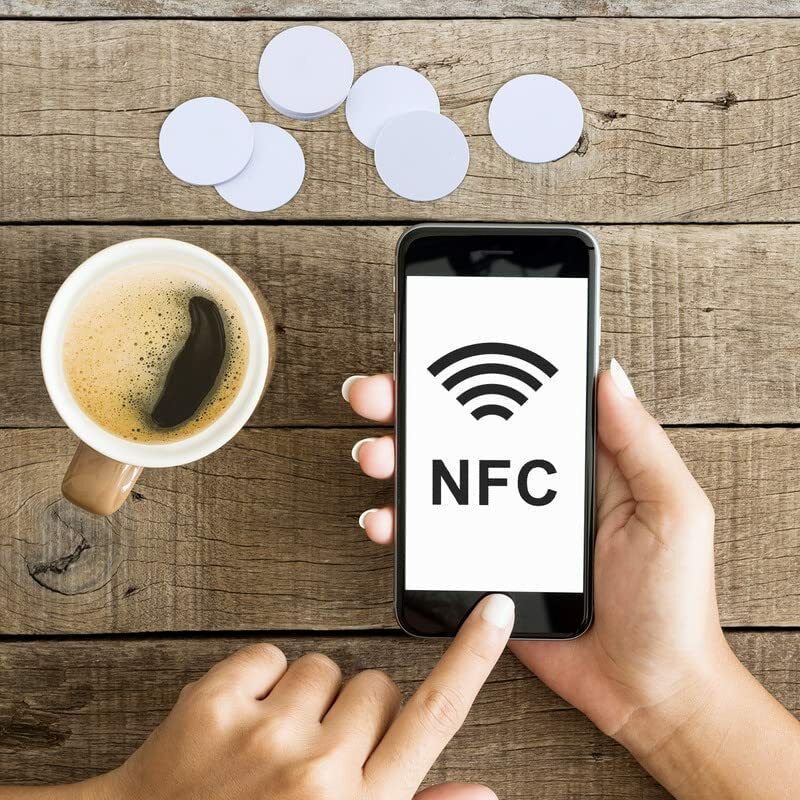 10 Buah NFC Ntag215 Tag Kartu 13.56MHz NTAG 215 Kartu Universal Kosong 25Mm Putaran Koin RFID Label untuk NFC Diaktifkan Ponsel