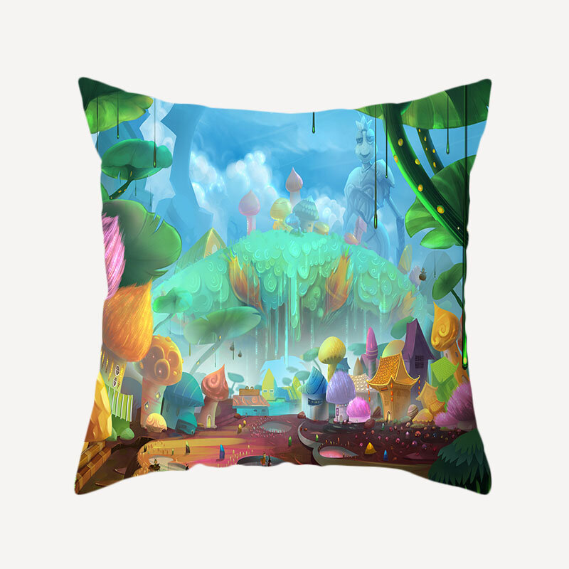 ZHENHE Color Cartoon Pattern Pillow Cover Double Sided Printing Cushion Cover for Bedroom Sofa  Decor 18x18 Inch（45x45cm）