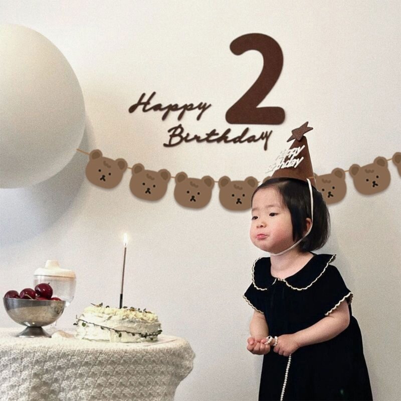 Kids Photo Props Birthday Party Photo Backdrop Bunting Flags Photo Accessories