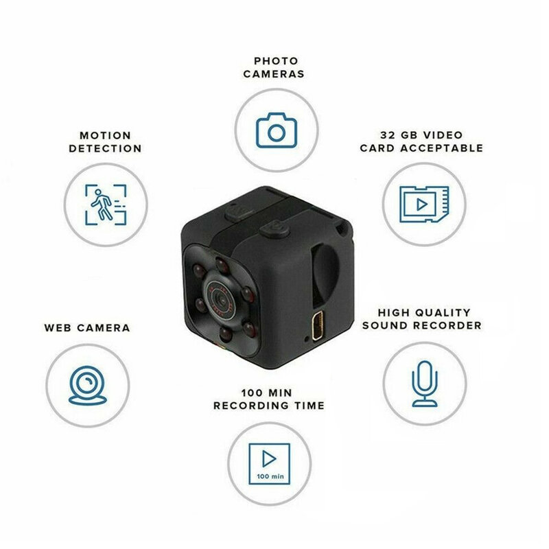 SQ11 720P Mini telecamera di sicurezza Wireless Webcam sensore a infrarossi visione notturna rilevamento del movimento Video registrazione Cam supporto TF Card